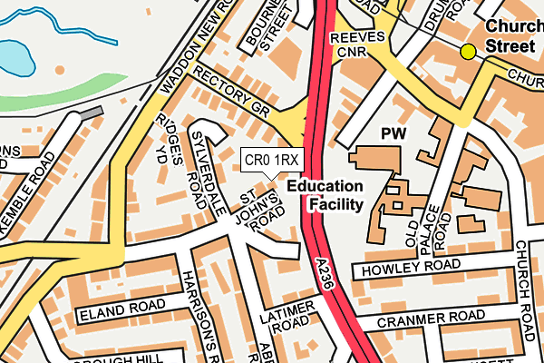 CR0 1RX map - OS OpenMap – Local (Ordnance Survey)