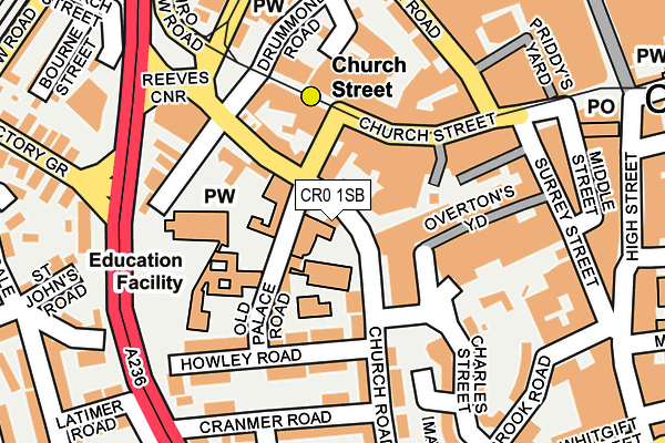 CR0 1SB map - OS OpenMap – Local (Ordnance Survey)