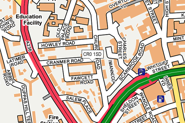 CR0 1SD map - OS OpenMap – Local (Ordnance Survey)