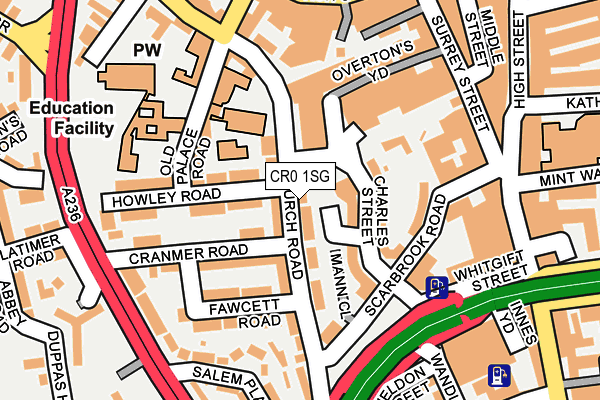 CR0 1SG map - OS OpenMap – Local (Ordnance Survey)