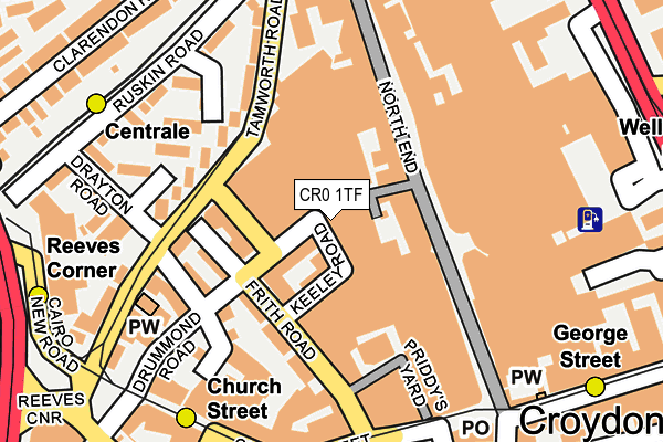 CR0 1TF map - OS OpenMap – Local (Ordnance Survey)