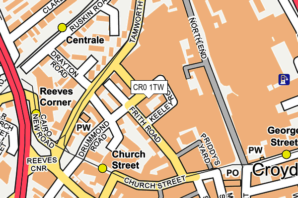 CR0 1TW map - OS OpenMap – Local (Ordnance Survey)