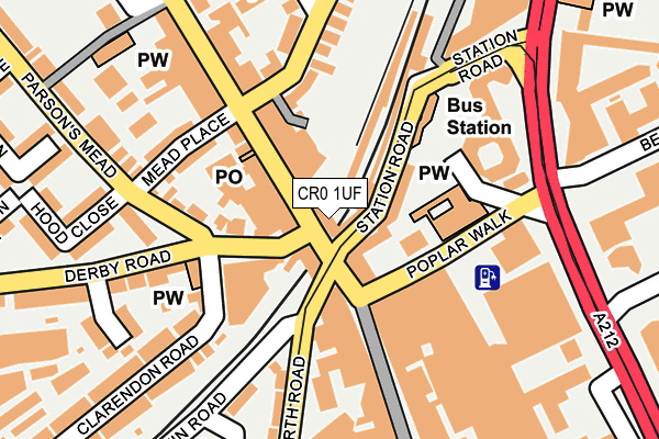 CR0 1UF map - OS OpenMap – Local (Ordnance Survey)