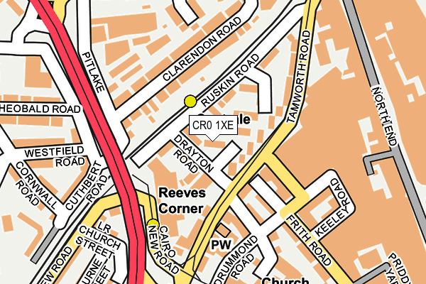 CR0 1XE map - OS OpenMap – Local (Ordnance Survey)