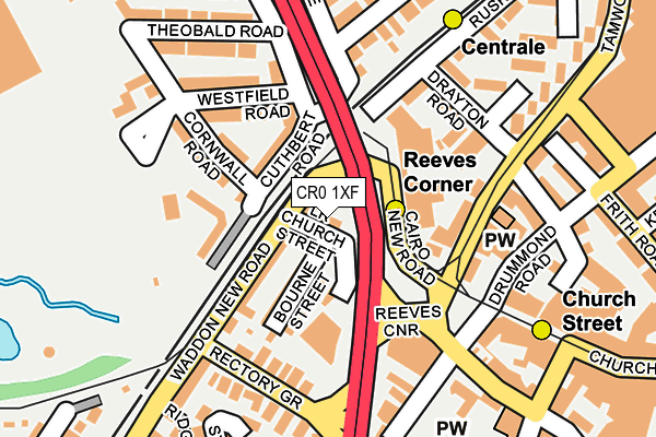 CR0 1XF map - OS OpenMap – Local (Ordnance Survey)