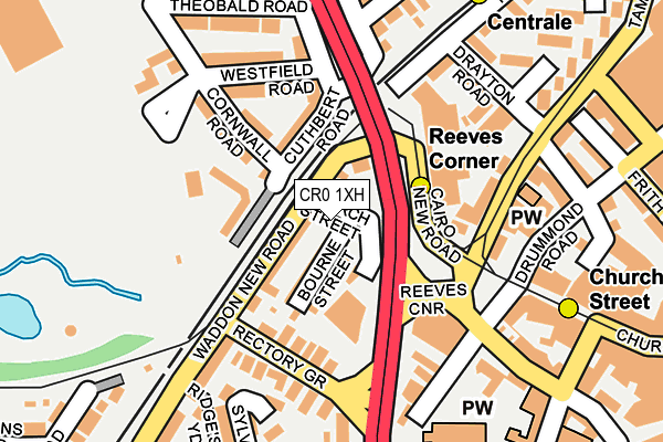 CR0 1XH map - OS OpenMap – Local (Ordnance Survey)