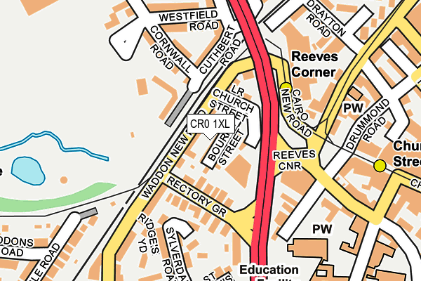CR0 1XL map - OS OpenMap – Local (Ordnance Survey)