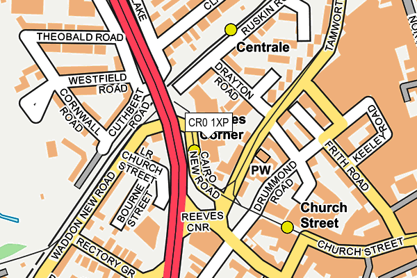 CR0 1XP map - OS OpenMap – Local (Ordnance Survey)