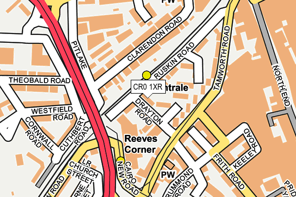 CR0 1XR map - OS OpenMap – Local (Ordnance Survey)