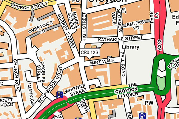 CR0 1XS map - OS OpenMap – Local (Ordnance Survey)