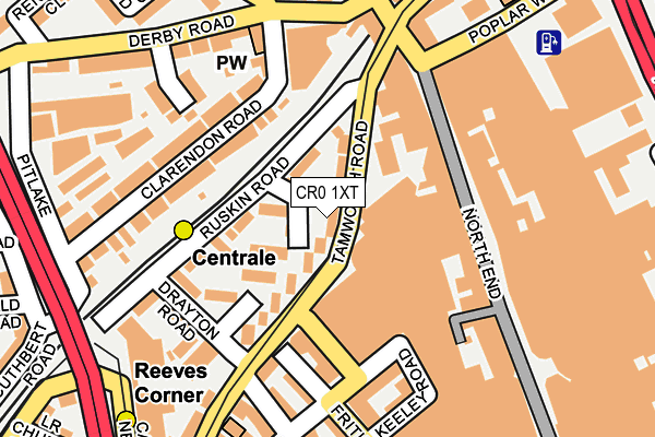 CR0 1XT map - OS OpenMap – Local (Ordnance Survey)