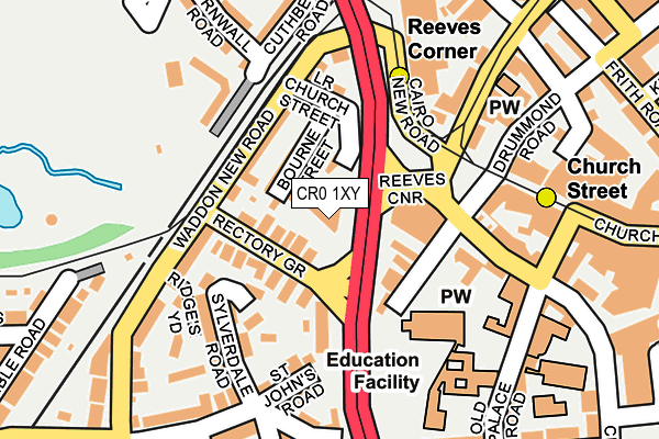 CR0 1XY map - OS OpenMap – Local (Ordnance Survey)