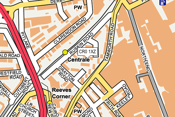 CR0 1XZ map - OS OpenMap – Local (Ordnance Survey)