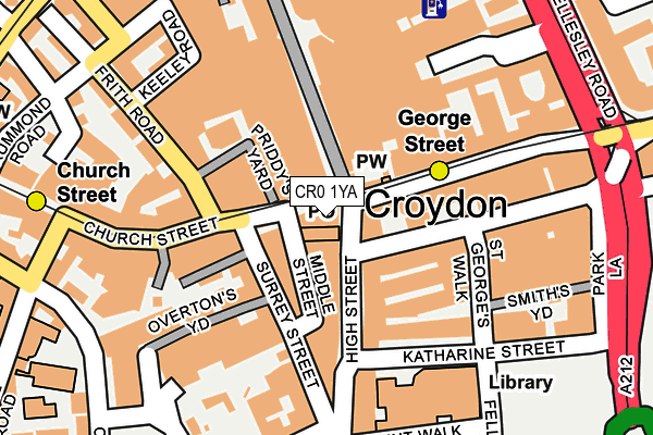 CR0 1YA map - OS OpenMap – Local (Ordnance Survey)