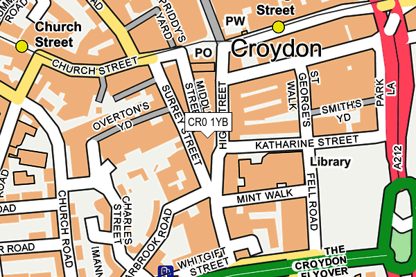 CR0 1YB map - OS OpenMap – Local (Ordnance Survey)