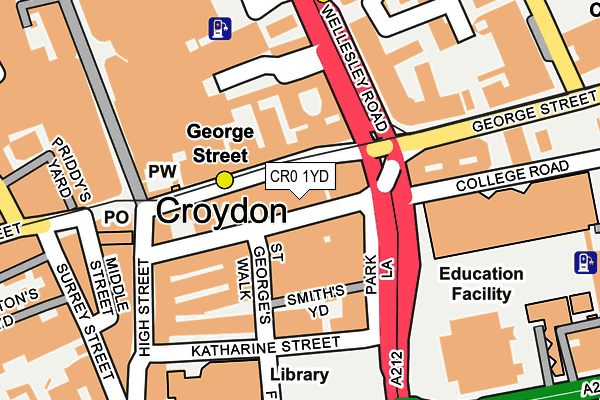 CR0 1YD map - OS OpenMap – Local (Ordnance Survey)