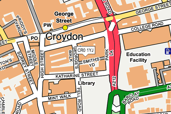 CR0 1YJ map - OS OpenMap – Local (Ordnance Survey)