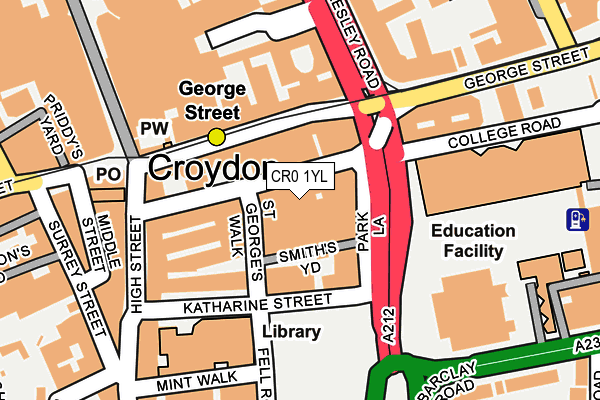 CR0 1YL map - OS OpenMap – Local (Ordnance Survey)