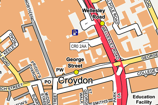 CR0 2AA map - OS OpenMap – Local (Ordnance Survey)