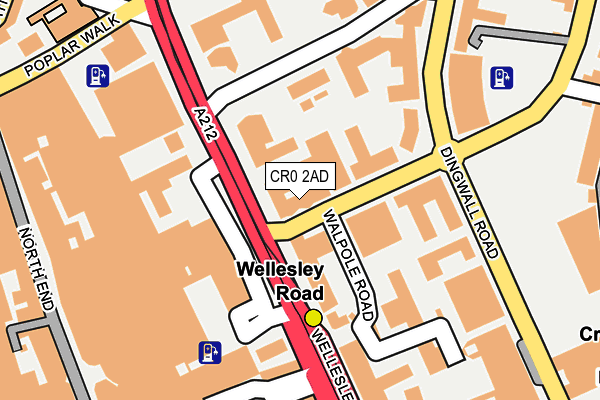 CR0 2AD map - OS OpenMap – Local (Ordnance Survey)