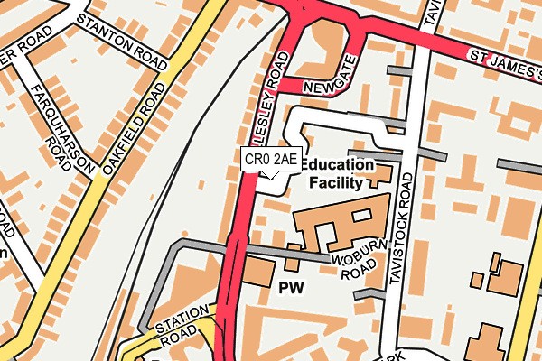 CR0 2AE map - OS OpenMap – Local (Ordnance Survey)