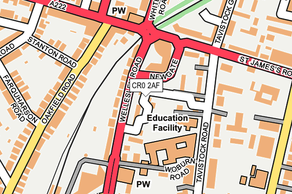 CR0 2AF map - OS OpenMap – Local (Ordnance Survey)