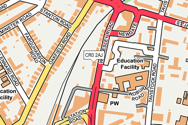 CR0 2AJ map - OS OpenMap – Local (Ordnance Survey)