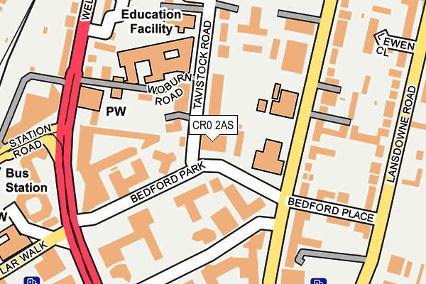 CR0 2AS map - OS OpenMap – Local (Ordnance Survey)