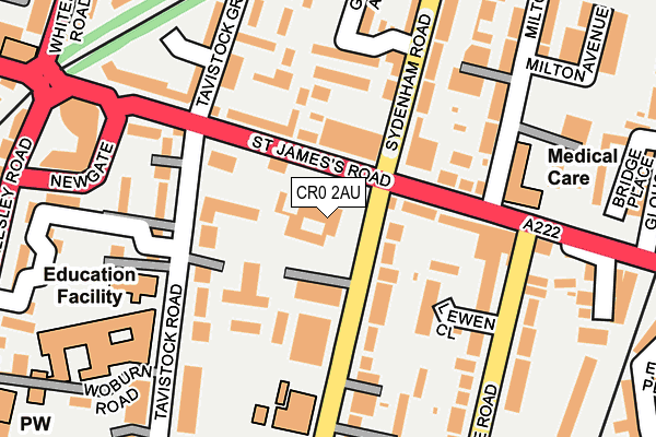 CR0 2AU map - OS OpenMap – Local (Ordnance Survey)