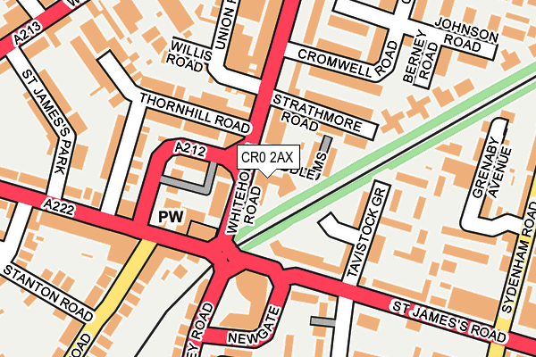 CR0 2AX map - OS OpenMap – Local (Ordnance Survey)