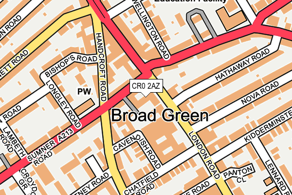 CR0 2AZ map - OS OpenMap – Local (Ordnance Survey)