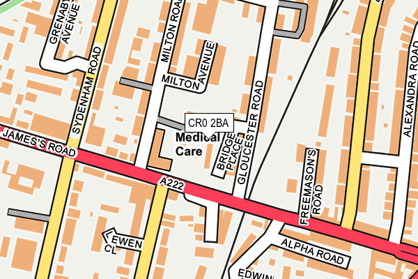 CR0 2BA map - OS OpenMap – Local (Ordnance Survey)