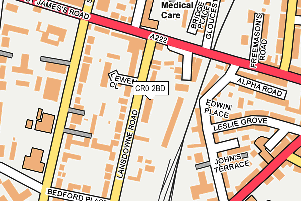 CR0 2BD map - OS OpenMap – Local (Ordnance Survey)