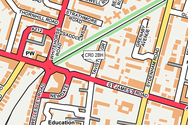 CR0 2BH map - OS OpenMap – Local (Ordnance Survey)