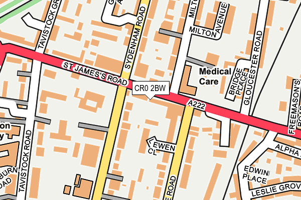 CR0 2BW map - OS OpenMap – Local (Ordnance Survey)