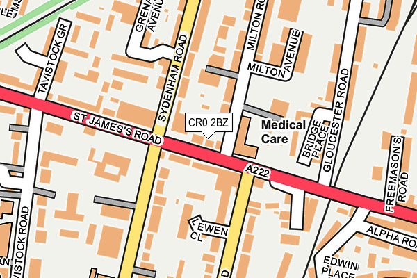 CR0 2BZ map - OS OpenMap – Local (Ordnance Survey)