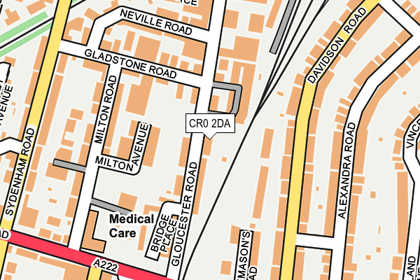 CR0 2DA map - OS OpenMap – Local (Ordnance Survey)