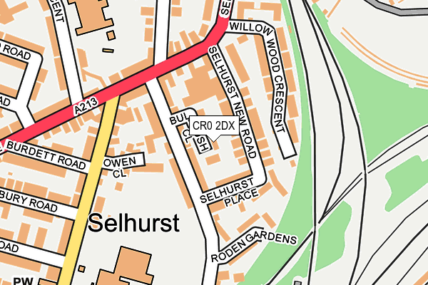 CR0 2DX map - OS OpenMap – Local (Ordnance Survey)