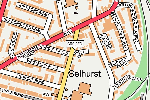 CR0 2ED map - OS OpenMap – Local (Ordnance Survey)