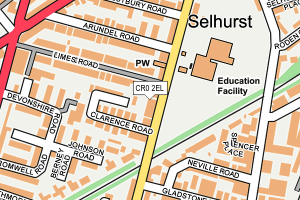 CR0 2EL map - OS OpenMap – Local (Ordnance Survey)