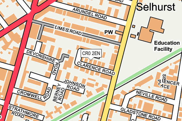 CR0 2EN map - OS OpenMap – Local (Ordnance Survey)