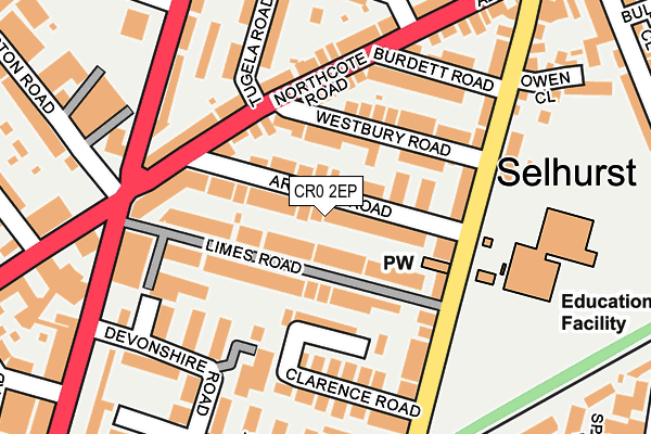 CR0 2EP map - OS OpenMap – Local (Ordnance Survey)