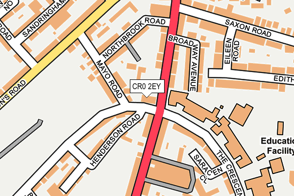 CR0 2EY map - OS OpenMap – Local (Ordnance Survey)