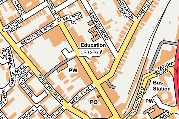 CR0 2FG map - OS OpenMap – Local (Ordnance Survey)