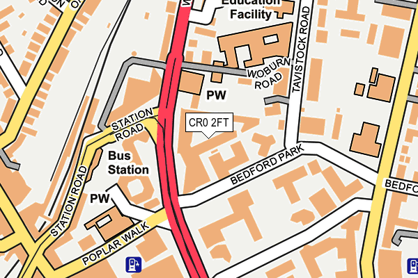 CR0 2FT map - OS OpenMap – Local (Ordnance Survey)