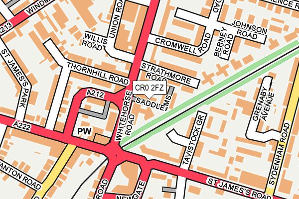 CR0 2FZ map - OS OpenMap – Local (Ordnance Survey)