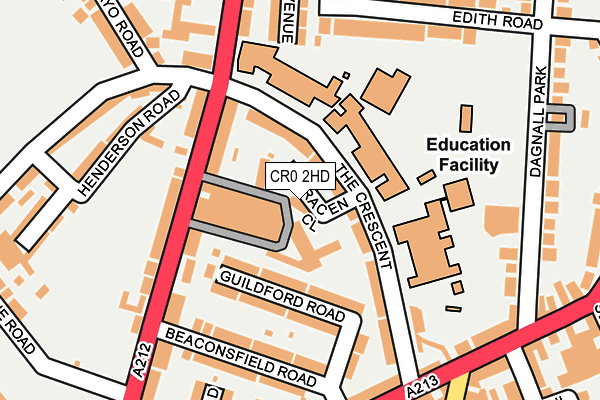 CR0 2HD map - OS OpenMap – Local (Ordnance Survey)