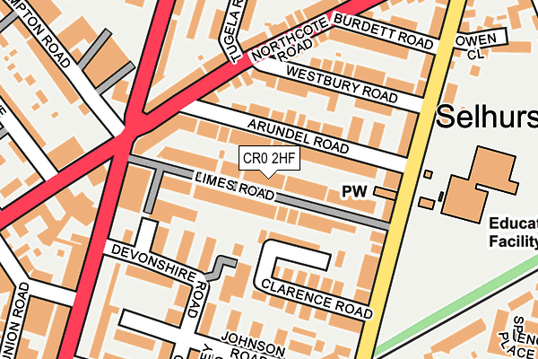 CR0 2HF map - OS OpenMap – Local (Ordnance Survey)