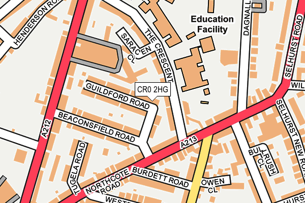 CR0 2HG map - OS OpenMap – Local (Ordnance Survey)