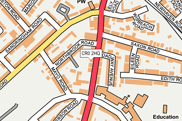 CR0 2HQ map - OS OpenMap – Local (Ordnance Survey)